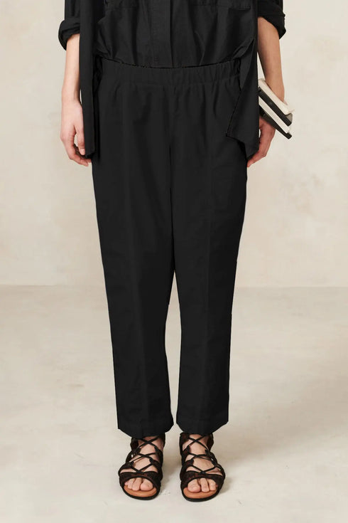 Poplin Cropped Pull on Full Pant Urban Zen